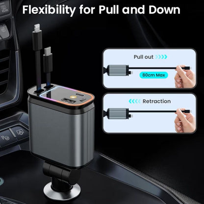 ChargeHub | Verstelbare 66W Autolader met Kabelbeheer & Starlight Glow