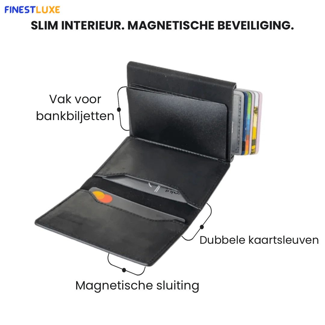 CardSlide | Compacte RFID Wallet met Ruimte voor Kaarten & Contant Geld
