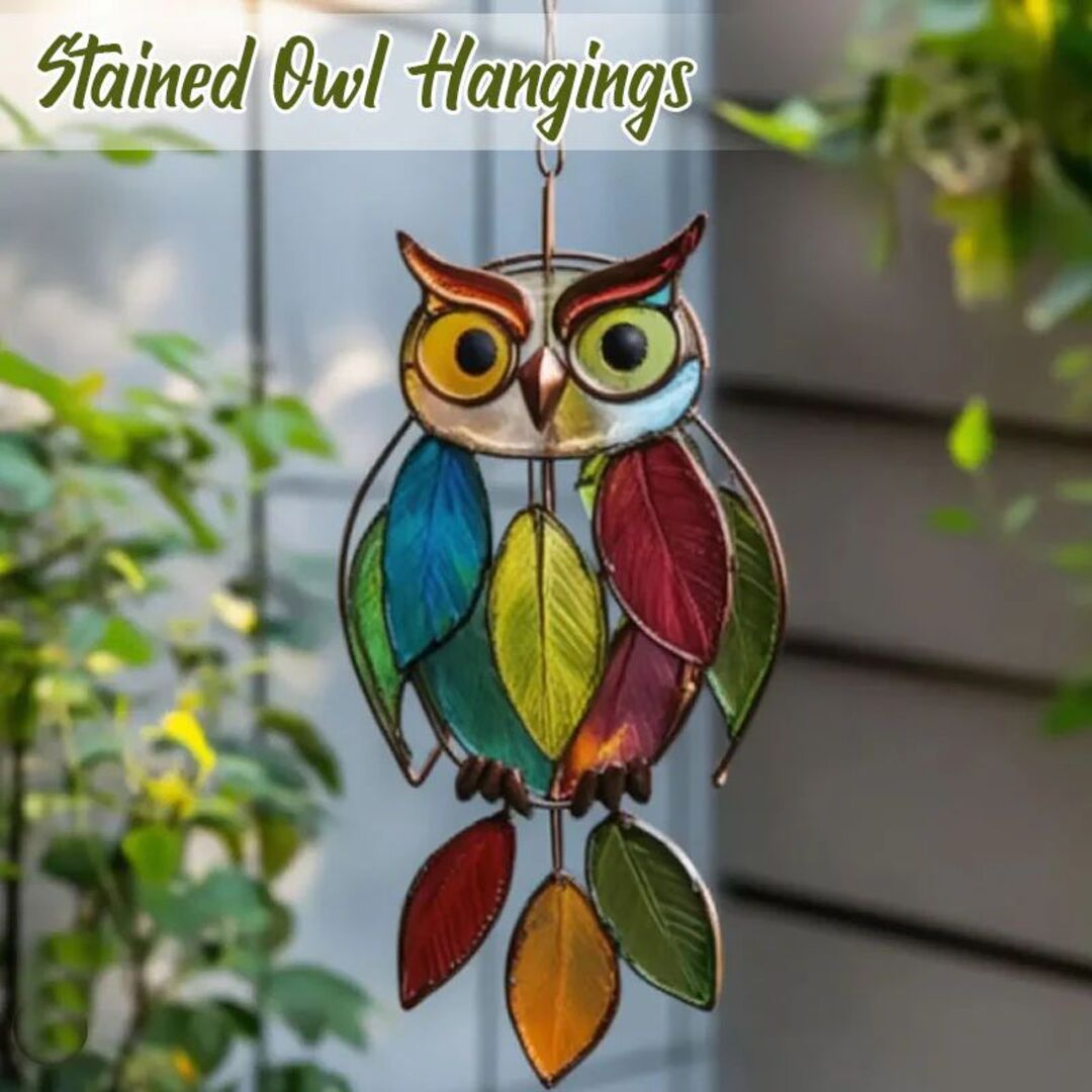 BrightFeather | Decoratieve Glaslook Uil voor Zonlicht en Kleur