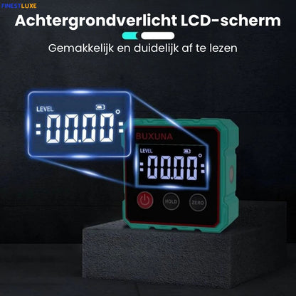 AngelPro Finder | Digitale Hoek- & Niveaumeter met Magnetische Laser