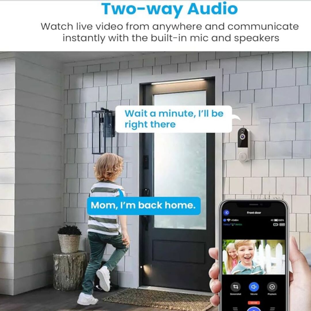 DoorVision | WiFi Deurbel met Nachtzicht en Tweerichtingsaudio