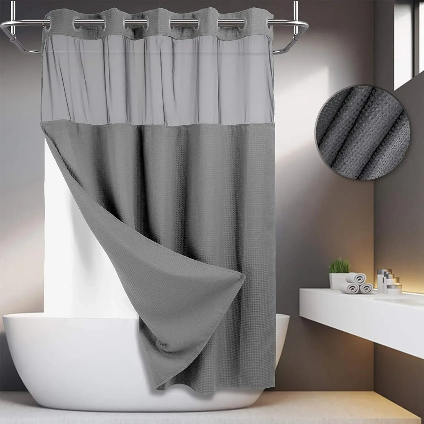Showercurtain | Snel Ophangen Zonder Losse Haken