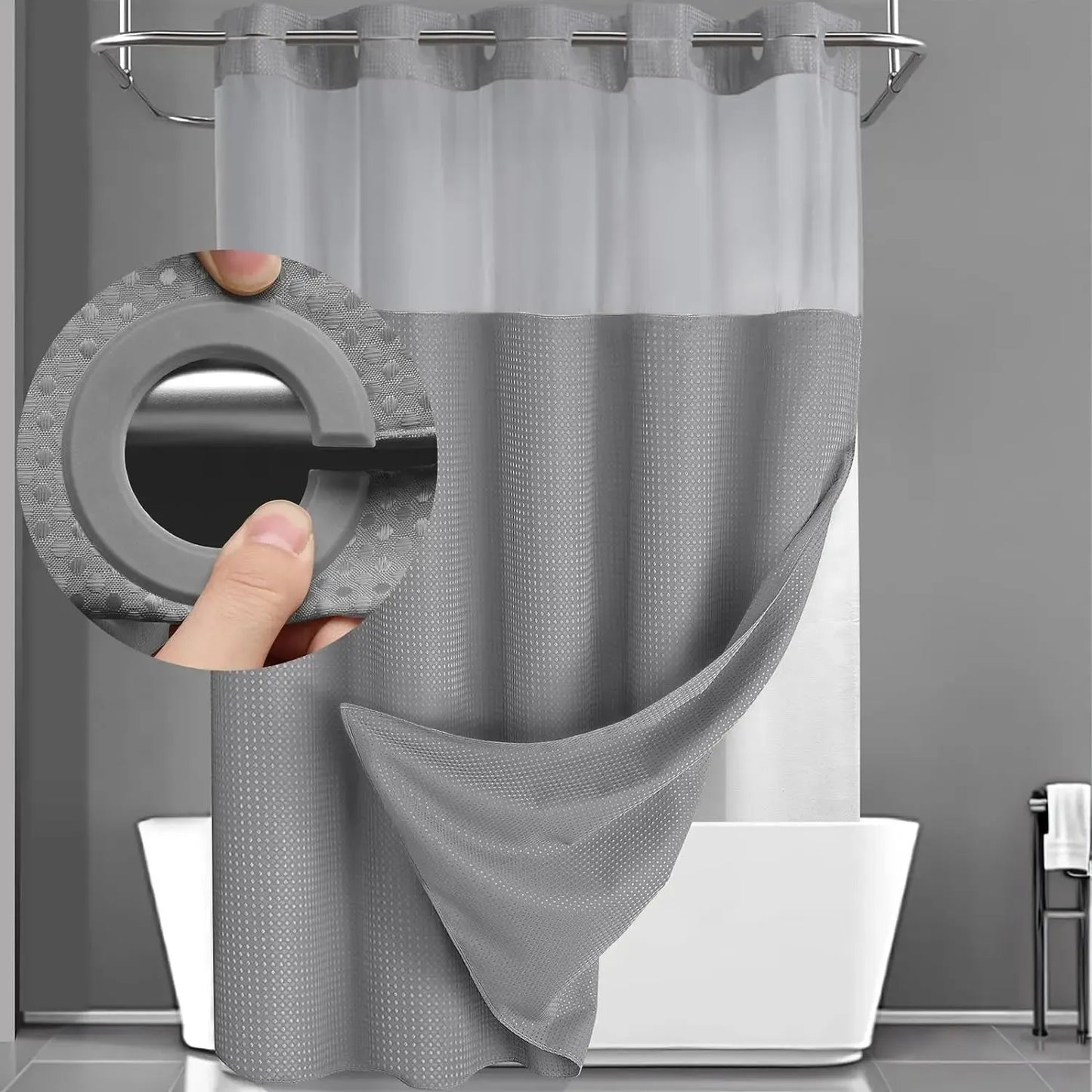 Showercurtain | Snel Ophangen Zonder Losse Haken