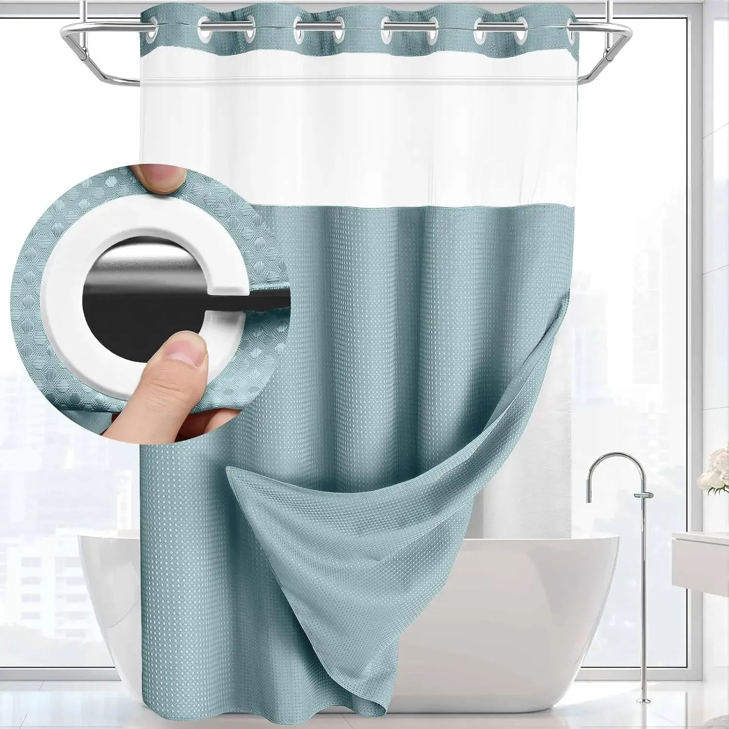 Showercurtain | Snel Ophangen Zonder Losse Haken