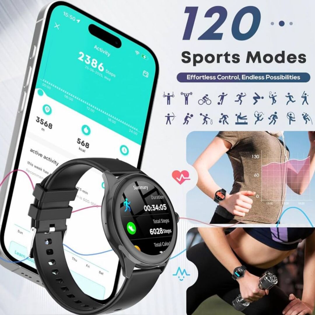 PulseSync | Luxe 2-in-1 Smartwatch met Bluetooth Oordopjes & Gezondheidsfuncties