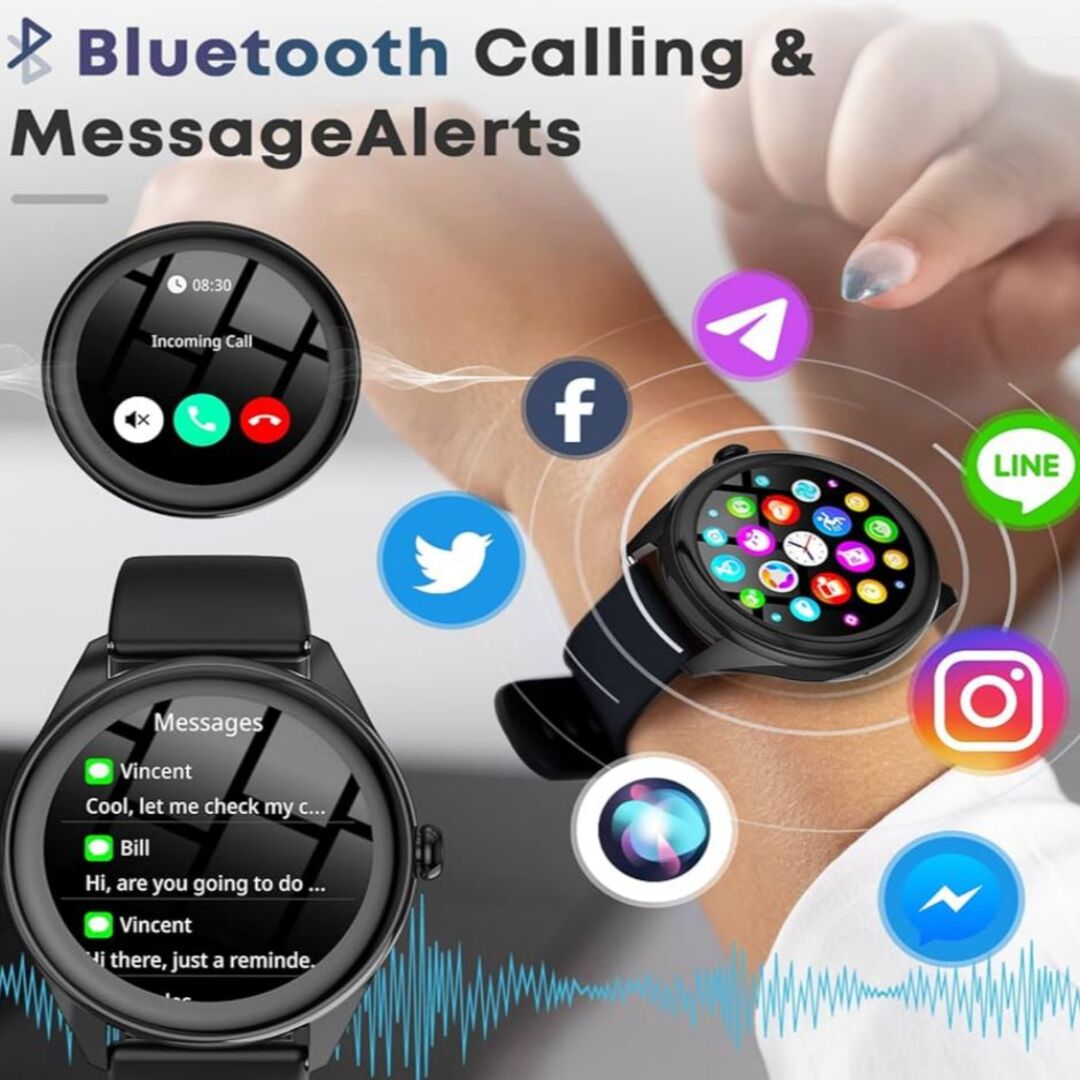 PulseSync | Luxe 2-in-1 Smartwatch met Bluetooth Oordopjes & Gezondheidsfuncties