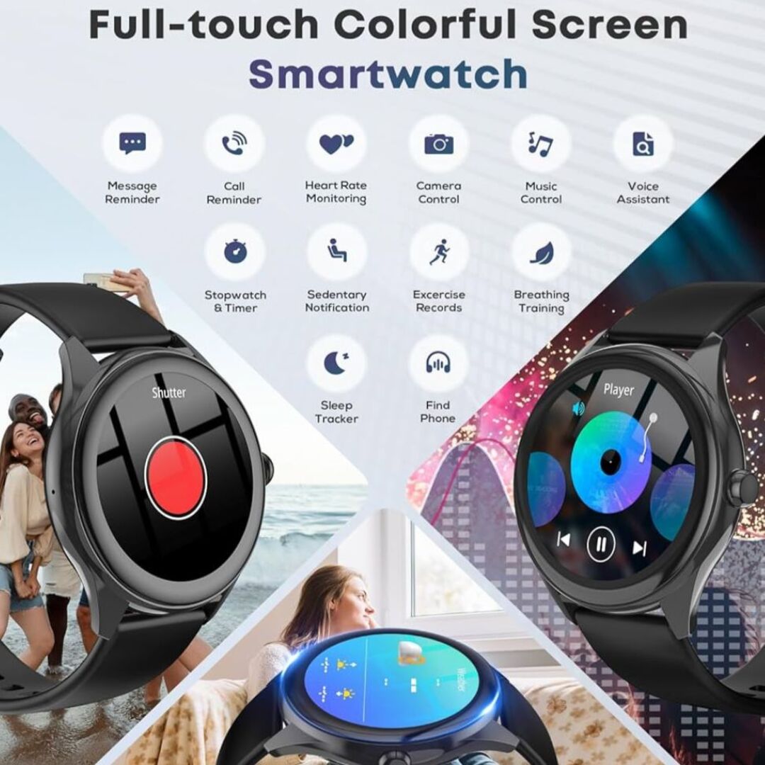 PulseSync | Luxe 2-in-1 Smartwatch met Bluetooth Oordopjes & Gezondheidsfuncties