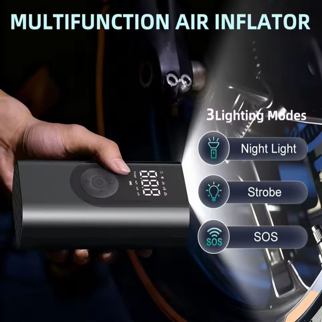 AirBoost | Draagbare Mini-Compressor voor Auto, Fiets & Sport