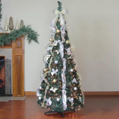 QuickDecor | 1,8m Vouwbare Kerstboom met 350 LED-lampen en Feestelijke Versieringen
