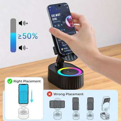 GlowStand | 5-in-1 Draadloze Inductie Speaker met Verlichting & Telefoonhouder