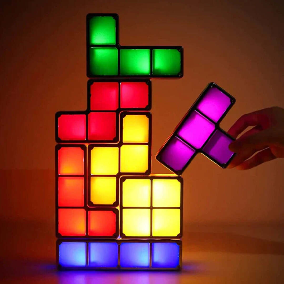 RetroStack | Nostalgische LED-Decoratielamp met Kleurblokken – Finest Luxe