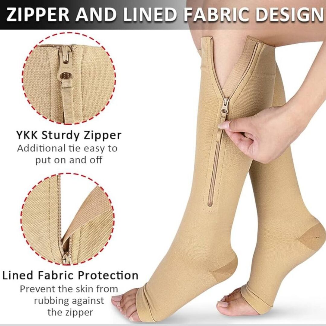 StepSupport | Compressiesokken met Ritssluiting voor Dagelijks Comfort