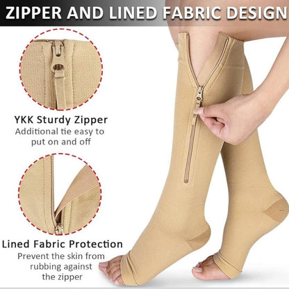 StepSupport | Compressiesokken met Ritssluiting voor Dagelijks Comfort