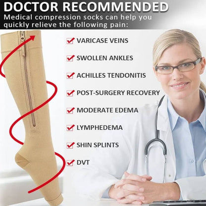 StepSupport | Compressiesokken met Ritssluiting voor Dagelijks Comfort