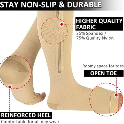 StepSupport | Compressiesokken met Ritssluiting voor Dagelijks Comfort