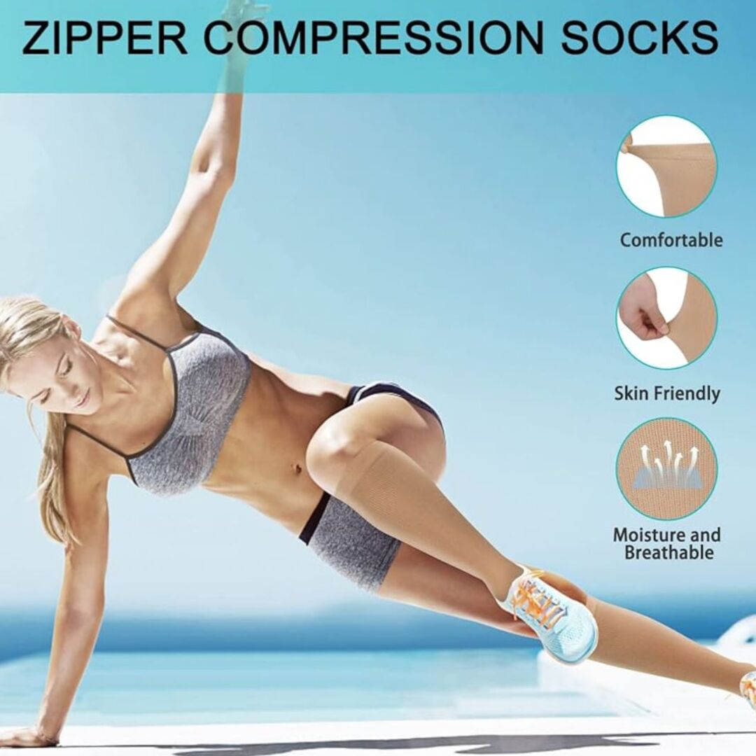 StepSupport | Compressiesokken met Ritssluiting voor Dagelijks Comfort