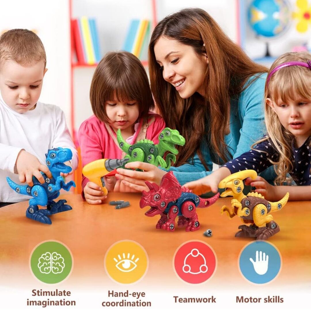 MechaDino | 3-in-1 Dinosaurus Bouwkit met Veilige Elektrische Boor