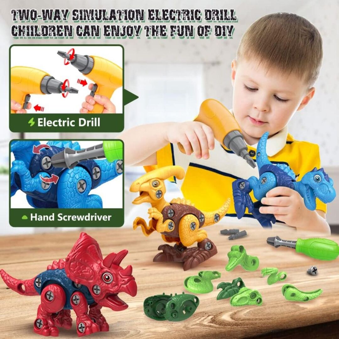 MechaDino | 3-in-1 Dinosaurus Bouwkit met Veilige Elektrische Boor