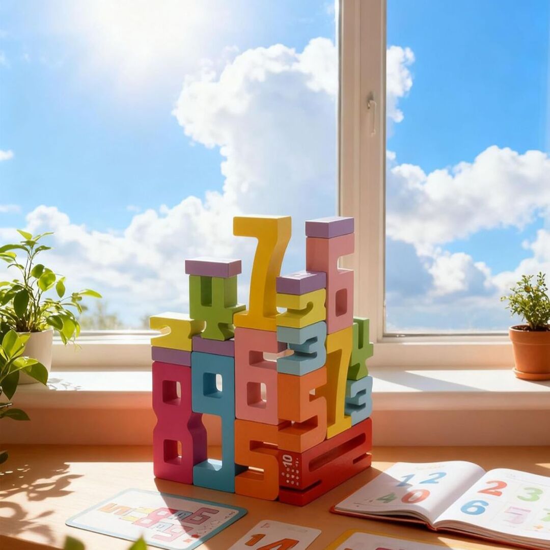 CountStack | Educatief Houten Stapelspel voor Spelenderwijs Rekenen