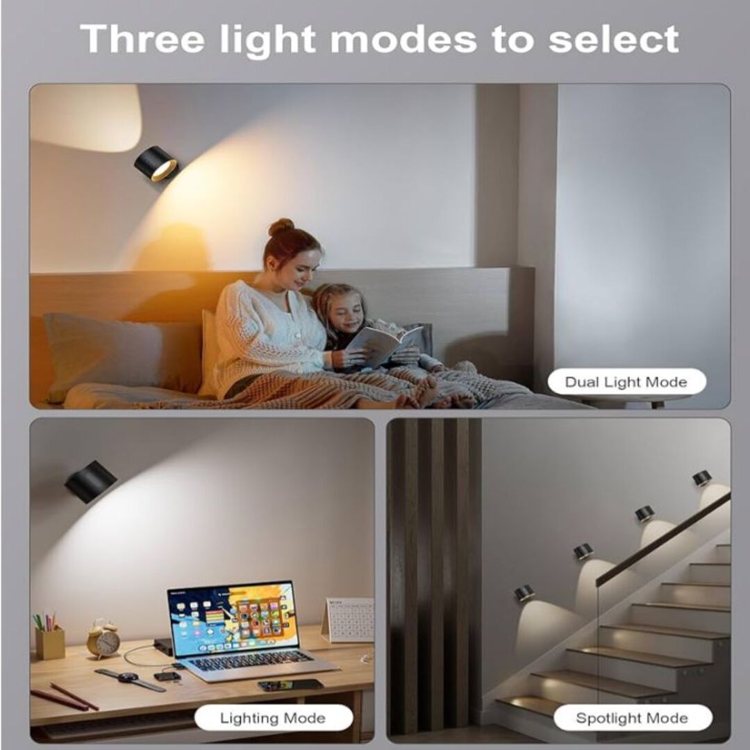 LumoGlow | Dimbare Draadloze LED Wandlamp met Afstandsbediening
