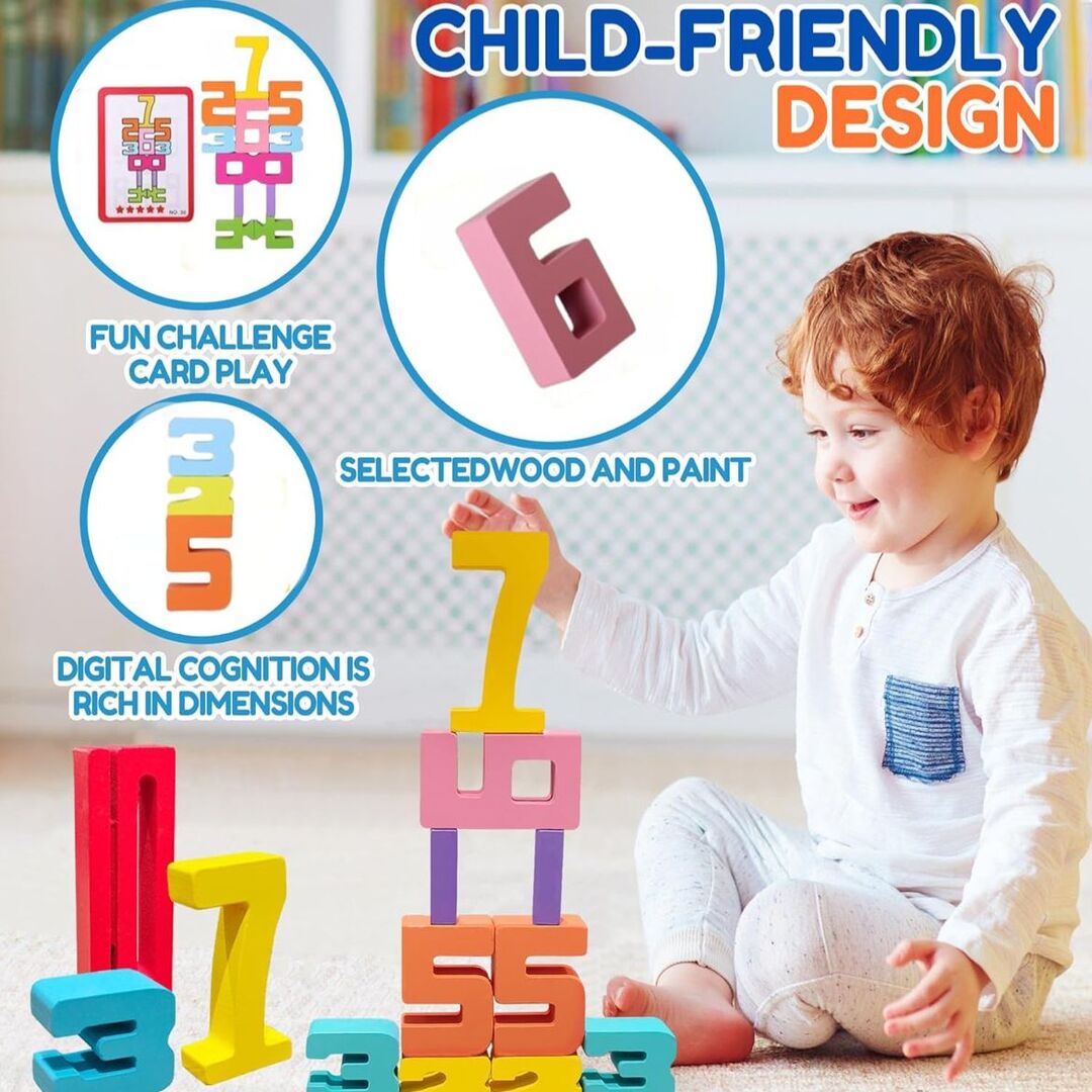 CountStack | Educatief Houten Stapelspel voor Spelenderwijs Rekenen