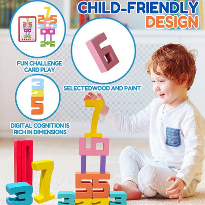 CountStack | Educatief Houten Stapelspel voor Spelenderwijs Rekenen