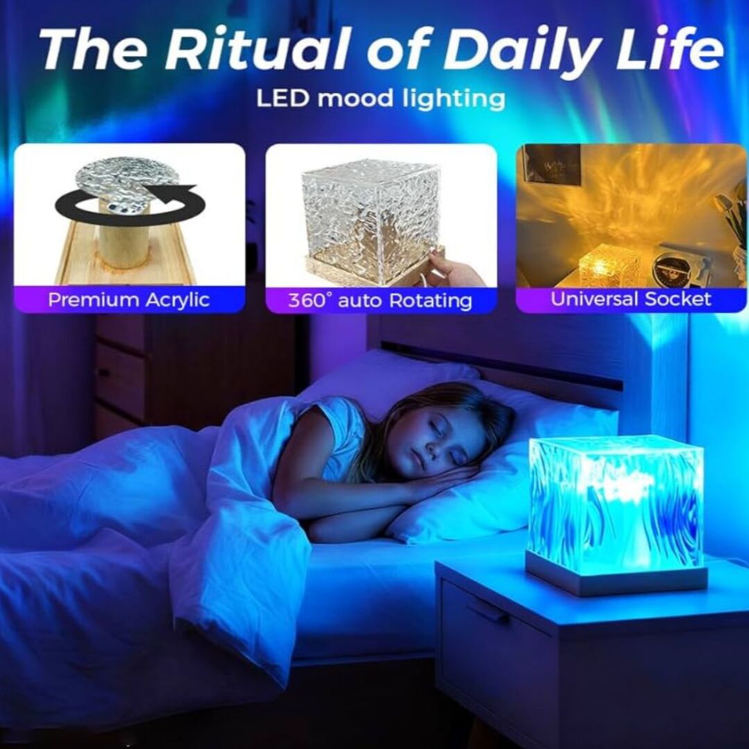 LumeGlow | 360° Projectie Lamp met 17 Kleuren voor Ontspanning en Energie