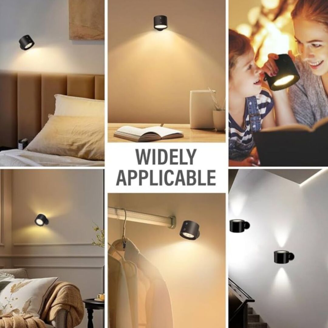 LumoGlow | Dimbare Draadloze LED Wandlamp met Afstandsbediening