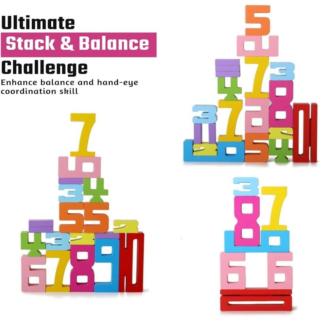 CountStack | Educatief Houten Stapelspel voor Spelenderwijs Rekenen