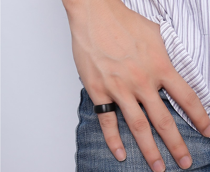 Zwarte Titanium Ringen voor Mannen en Vrouwen