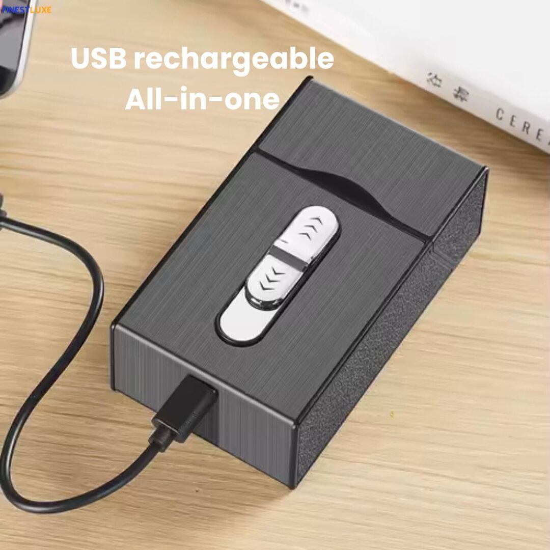 FlameGuard | Sigarettendoos met Ingebouwde USB-Aansteker