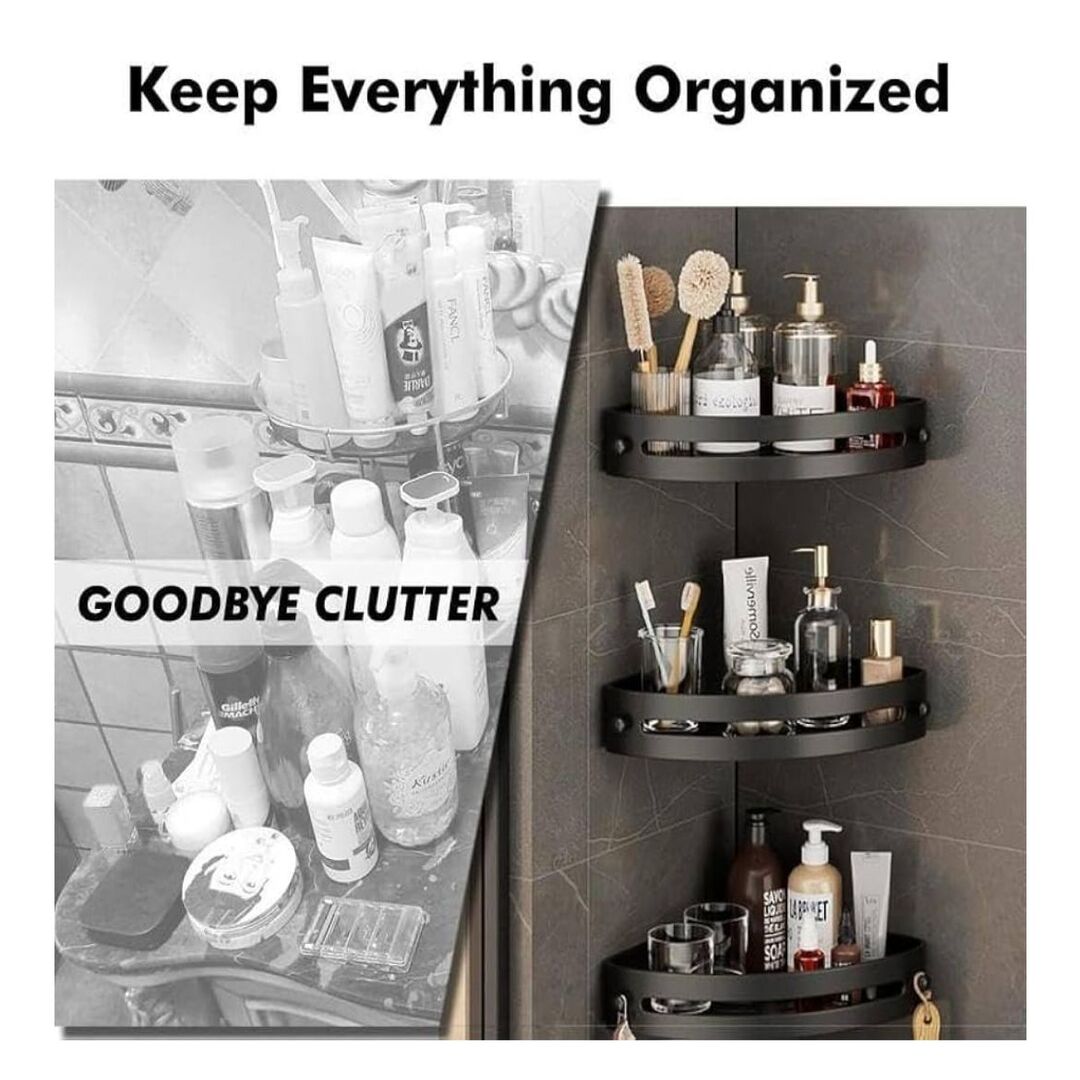 CornerRack | Stevige Hoek Organizer met Plakstrip of Schroefbevestiging