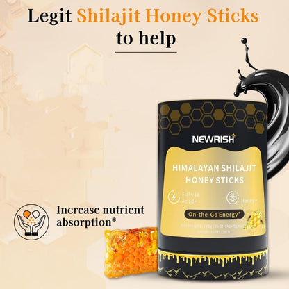 Newrish | Honingsticks met Himalaya Shilajit & Kasjmir Saffraan