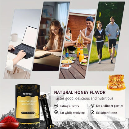 Newrish | Honingsticks met Himalaya Shilajit & Kasjmir Saffraan