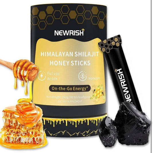 Newrish | Honingsticks met Himalaya Shilajit & Kasjmir Saffraan