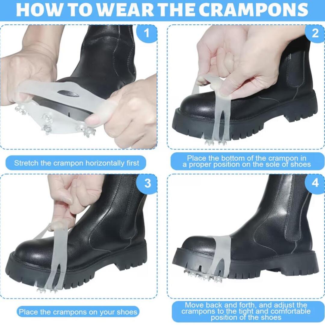 SnowSecure | Antislip Schoenhoes met 5 Stalen Spikes voor Veilige Winterstappen