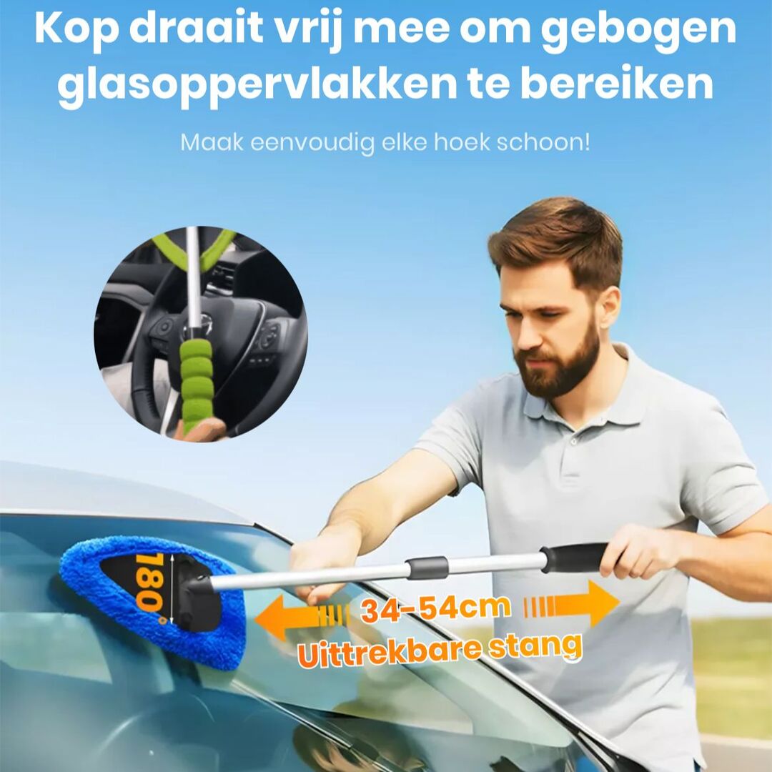 GlassMaster | Ruitenreinigingsset met Microfiber Pads voor Streeploos Schoonmaken