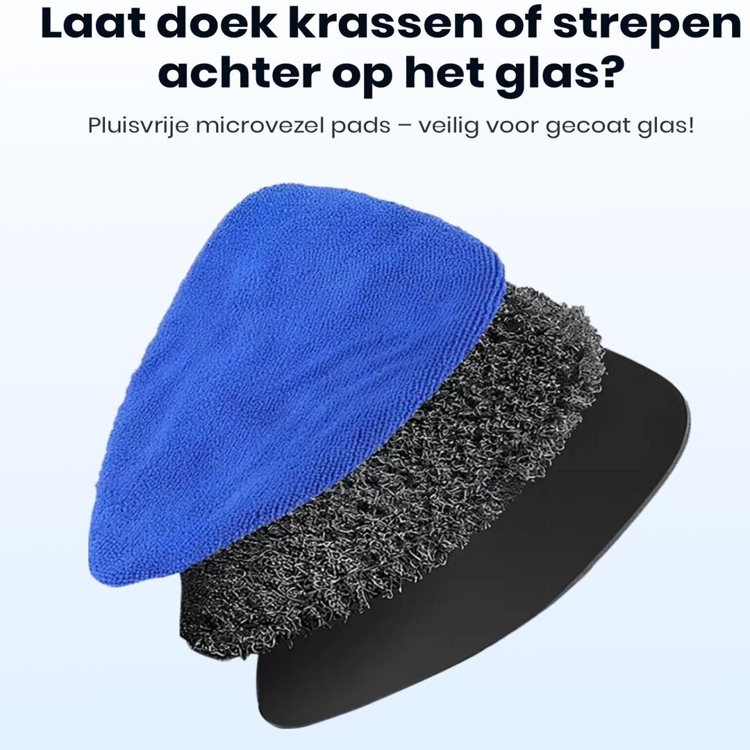 GlassMaster | Ruitenreinigingsset met Microfiber Pads voor Streeploos Schoonmaken