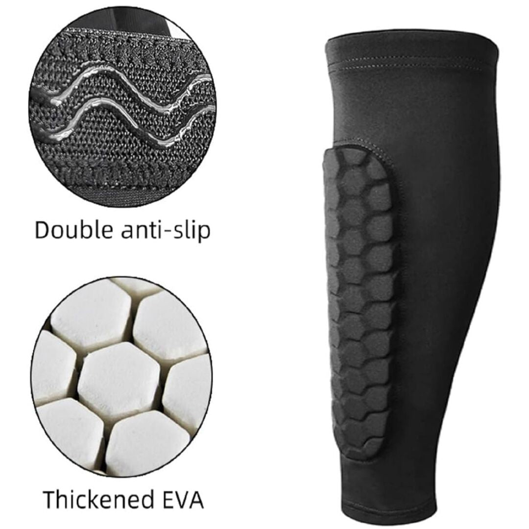 SafeStrike | Ademend Voetbal Scheenbeschermer met Schokabsorberende Pads