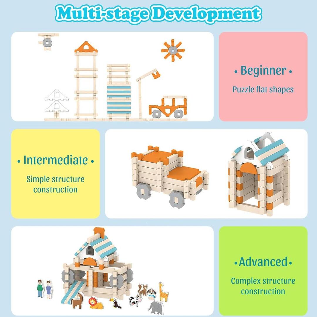 MontiBlocks | Houten Montessori Bouwblokken voor Creatief en Natuurlijk Spel