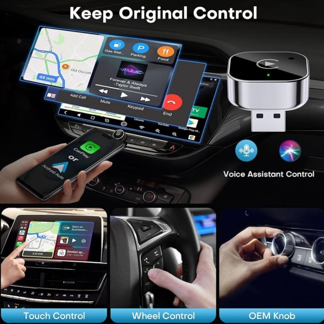 DriveSync | Slimme Adapter voor Directe Draadloze CarPlay & Android Auto