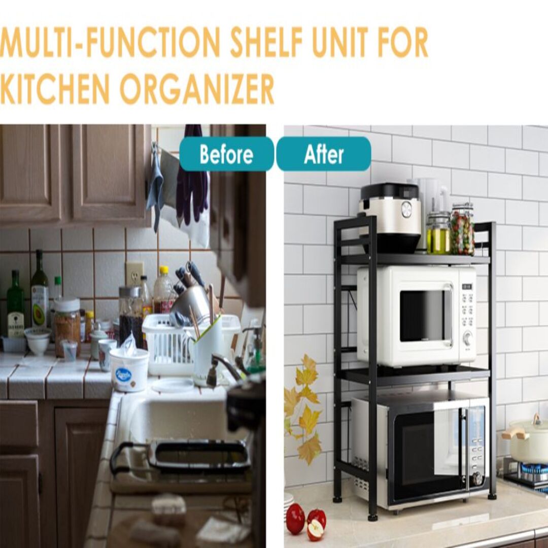 SpaceMax | Uitschuifbaar Rek voor Magnetron en Keukenorganisatie