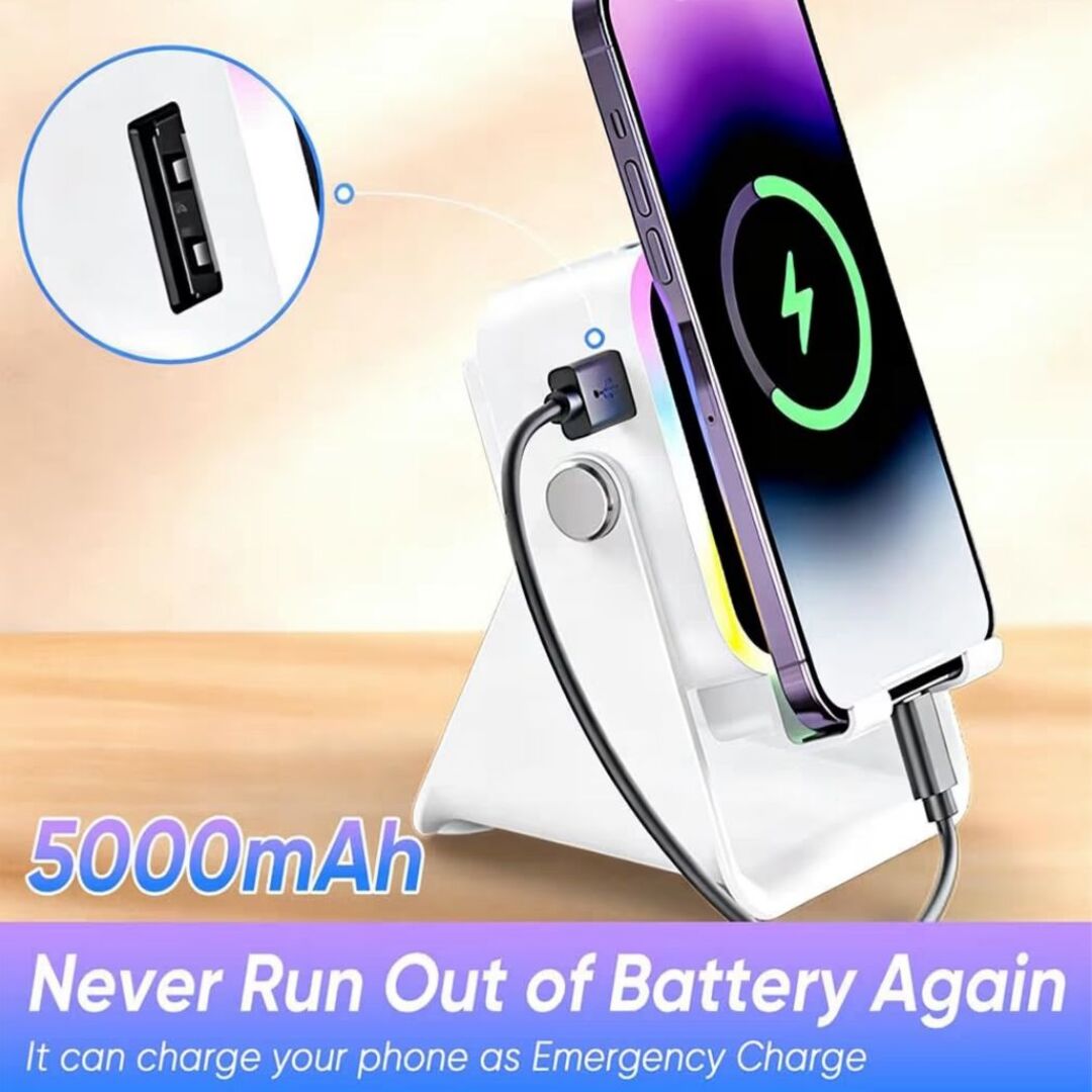 AeroTune | 5-in-1 Draagbare Speaker met Inductiegeluid, Oplaadfunctie en LED-sfeerlicht