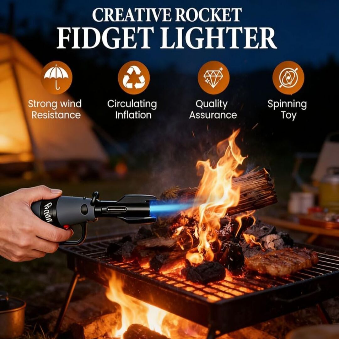 SpinTorch | Creatieve Raket-Aansteker met Draaimechanisme en Krachtige Vlam
