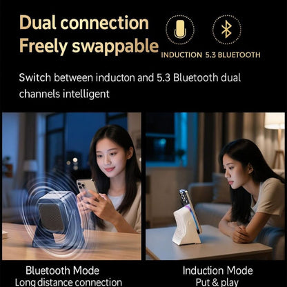 AeroTune | 5-in-1 Draagbare Speaker met Inductiegeluid, Oplaadfunctie en LED-sfeerlicht