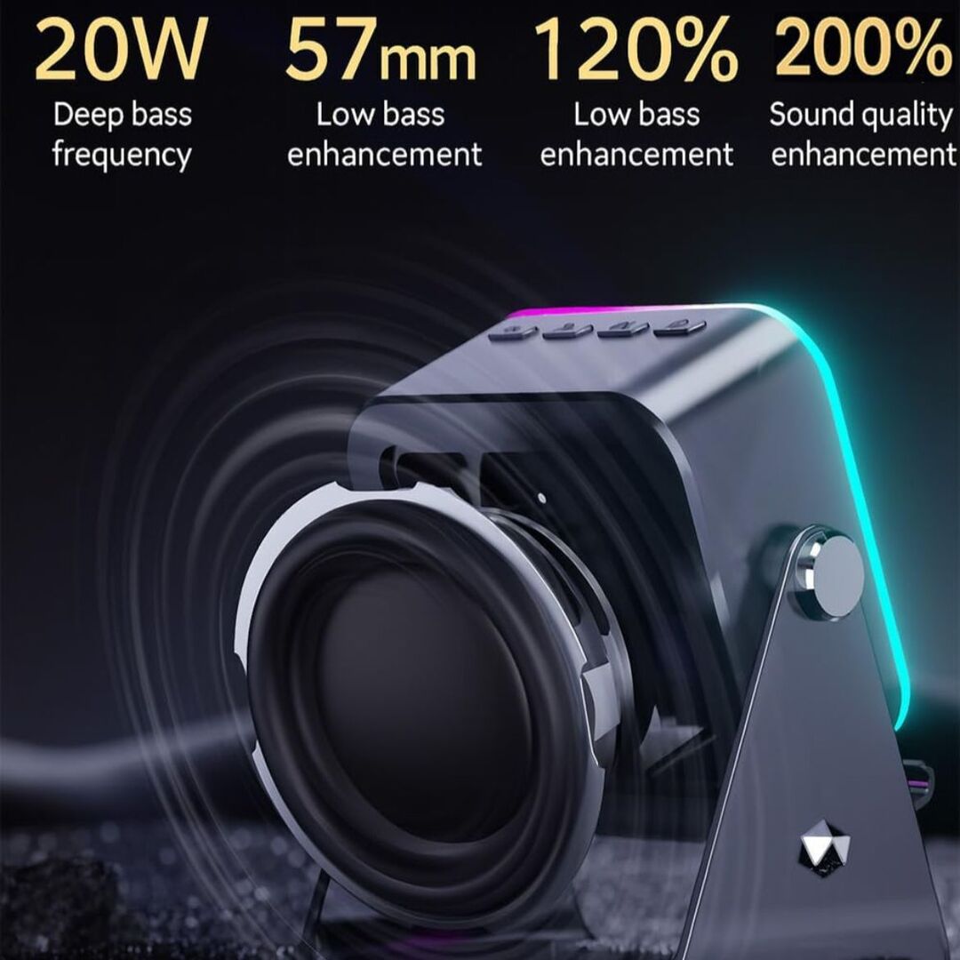 AeroTune | 5-in-1 Draagbare Speaker met Inductiegeluid, Oplaadfunctie en LED-sfeerlicht